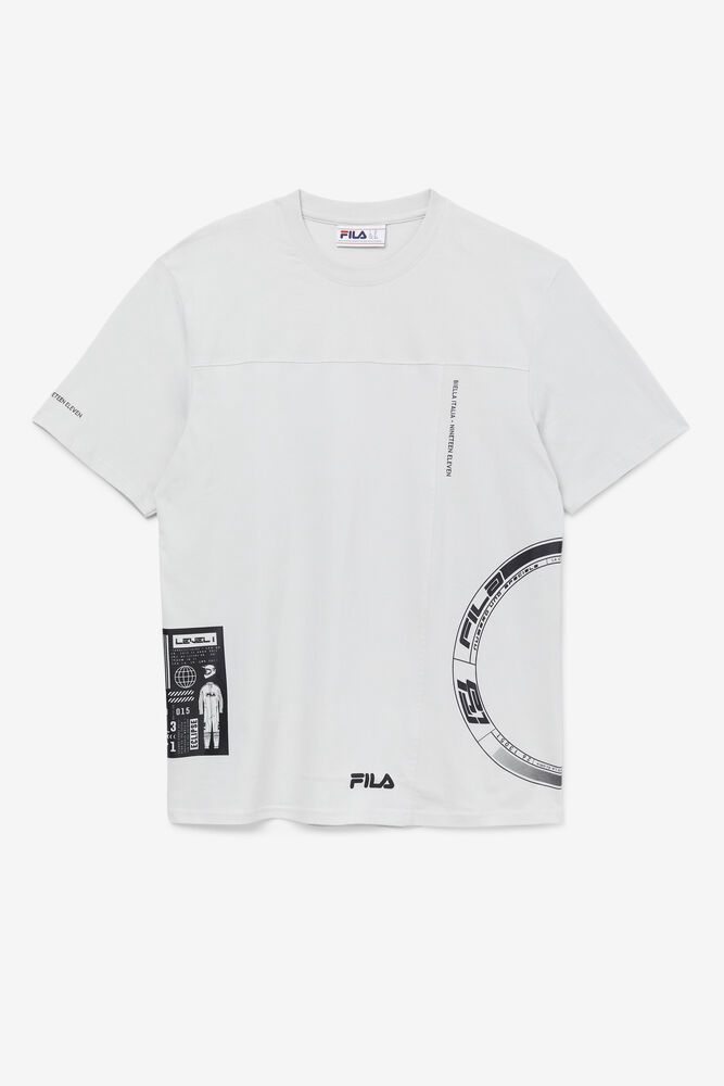 Fila Deltalife Graphic White T-Shirt Mens - NZ 54270-RYAS